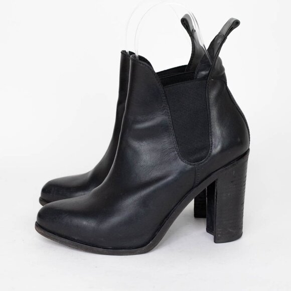 Rag & Bone Women's Black Leather Stanton Chelsea Ankle Leather Boots 38.5 US 8.5 - Picture 2 of 10